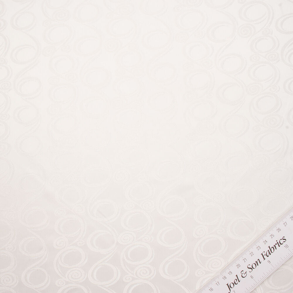 Optic White Jacquard Brocade