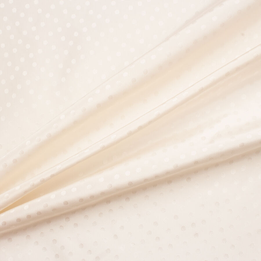Ivory Spotted Silk Taffeta