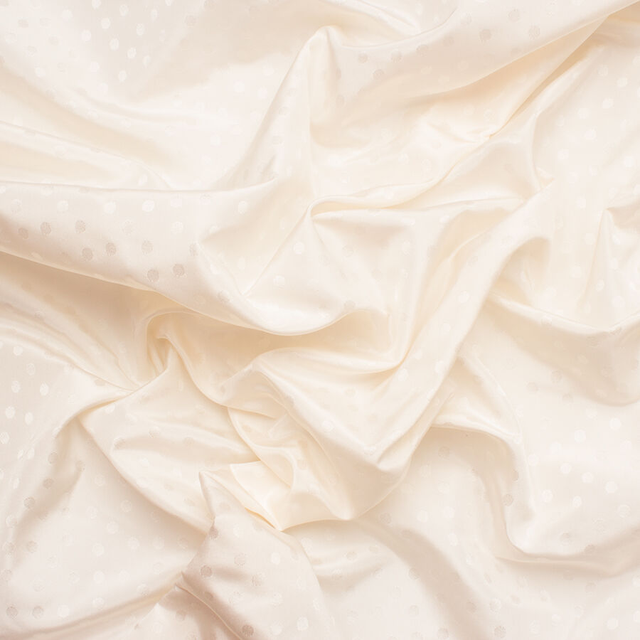 Ivory Spotted Silk Taffeta