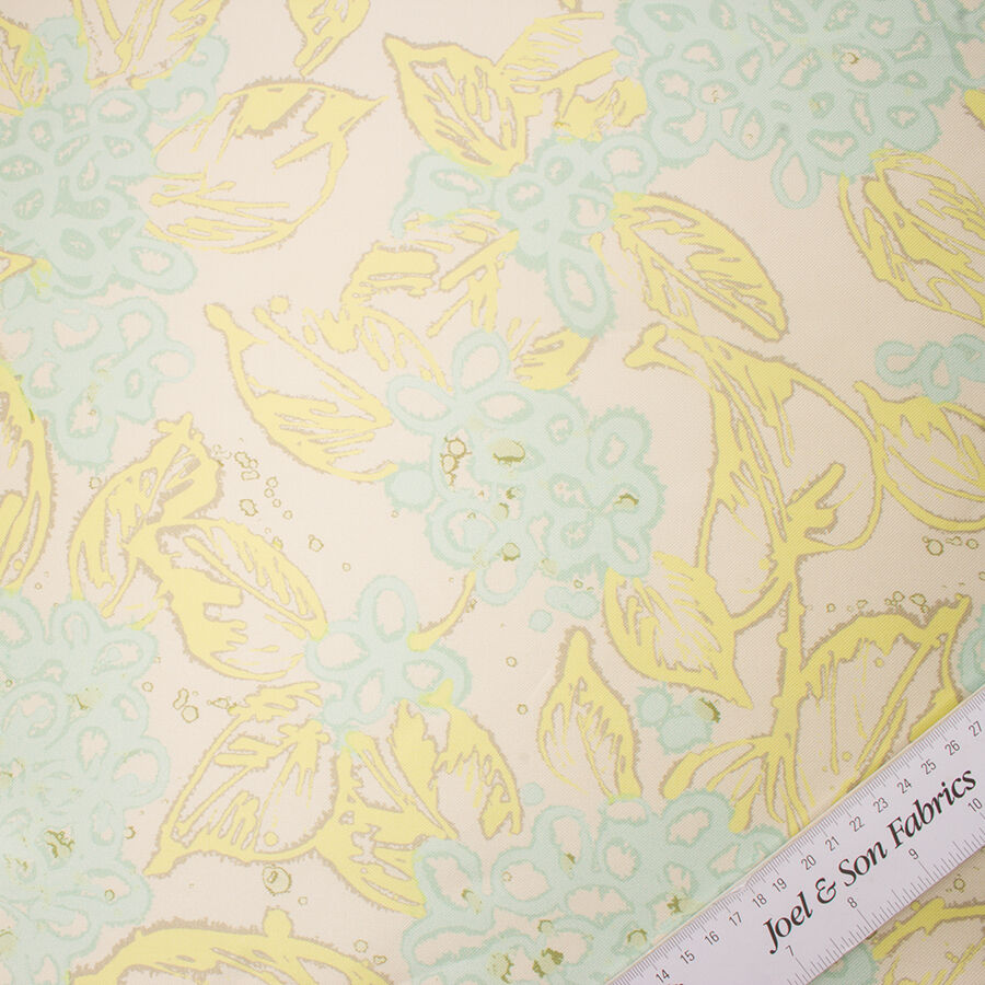 Yellow & Green Printed Silk Mikado (A 2.50m Piece)