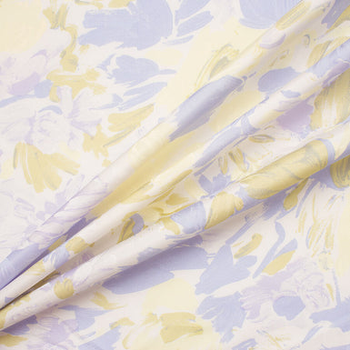 Lavender/Yellow Printed Silk Taffeta