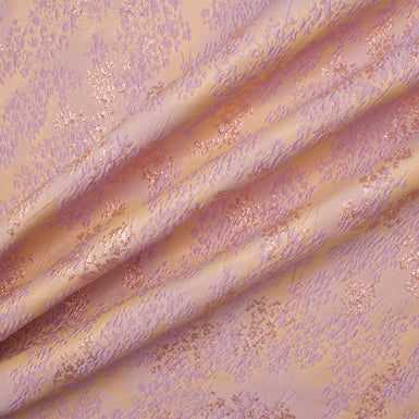 Lilac/Peach Metallic Floral Silk Cloqué