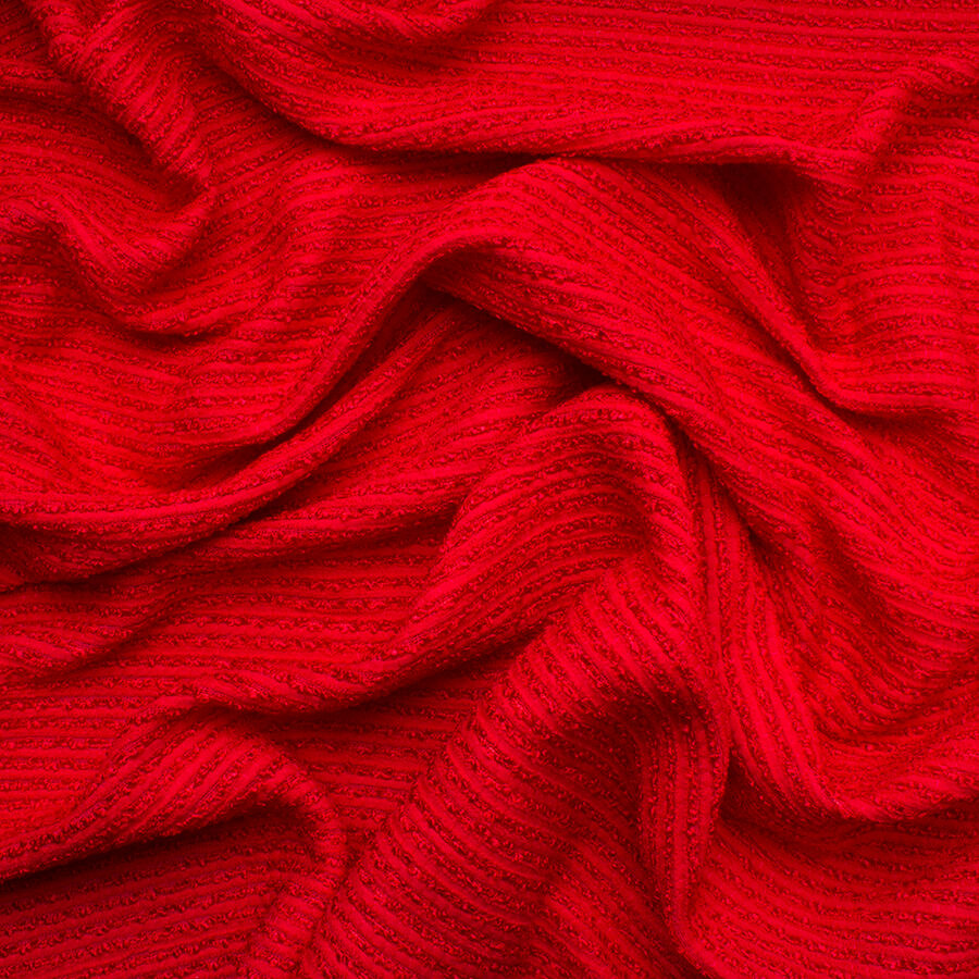 Valentino Red Cotton Mix Bouclé