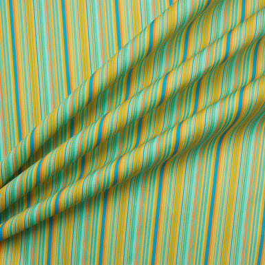 Green/Yellow Striped Lightweight Cotton