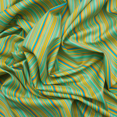 Green/Yellow Striped Lightweight Cotton