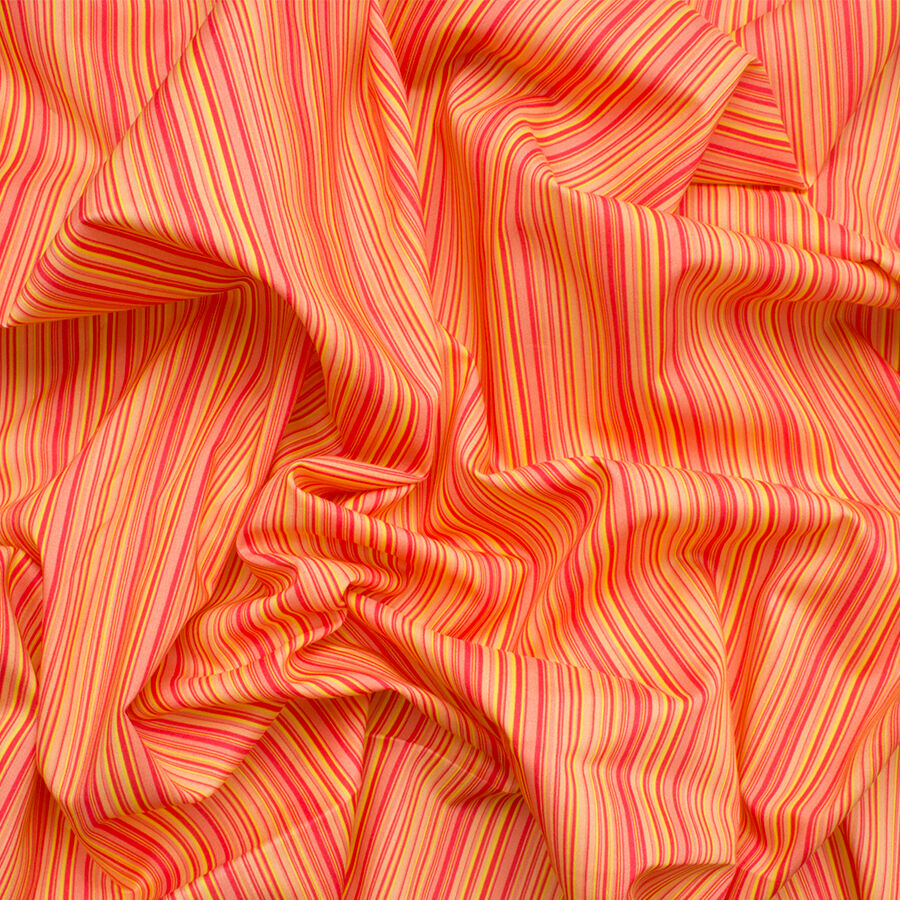 Pink/Yellow Striped Lightweight Cotton