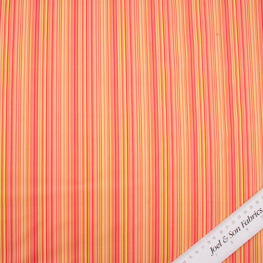 Pink/Yellow Striped Lightweight Cotton