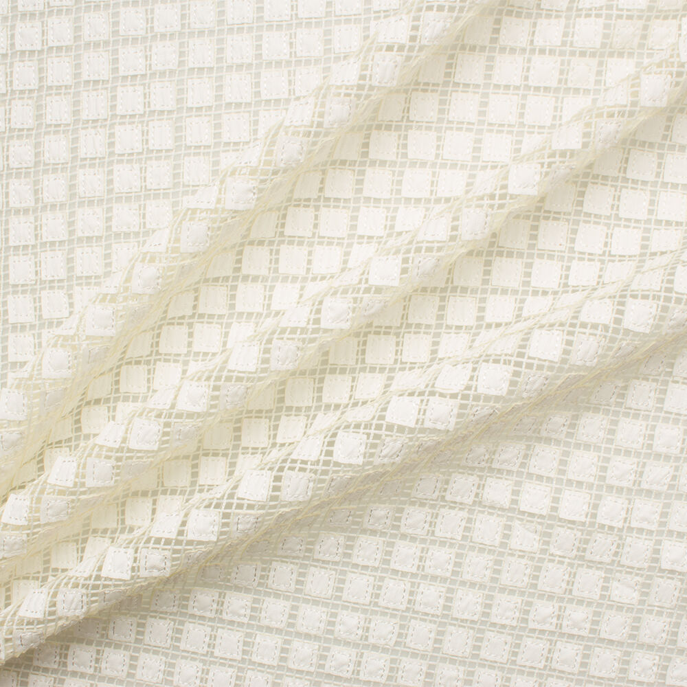 Cream Laser Cut PVC on Mesh