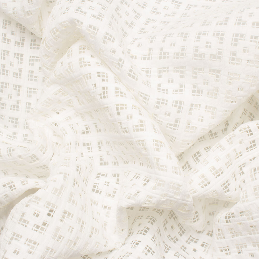 Ivory 'Windowpane' Laser Cut Poly