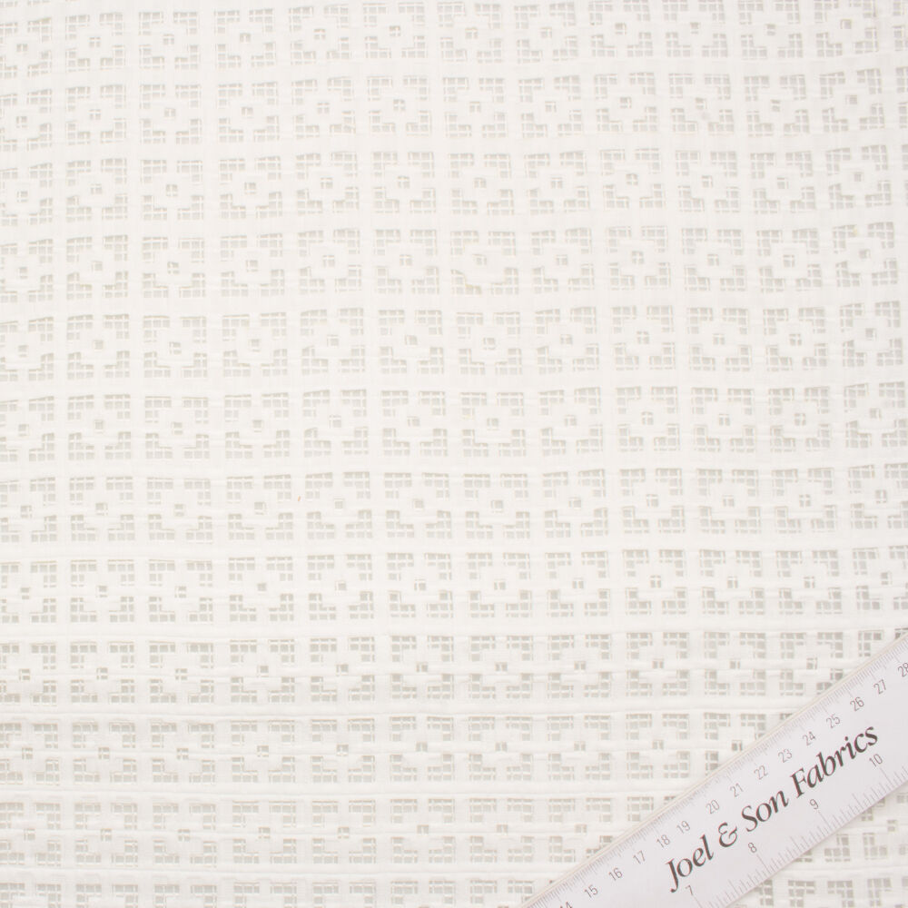 Ivory 'Windowpane' Laser Cut Poly