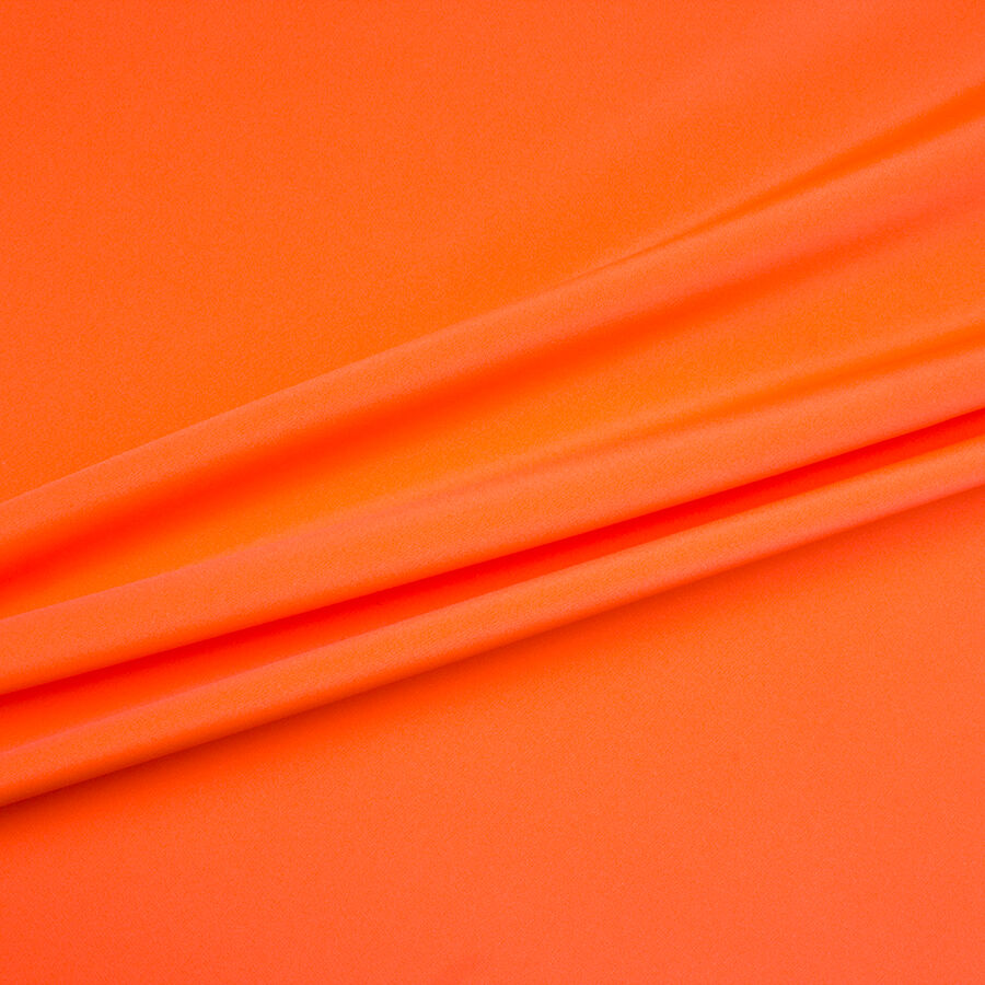 Fluorescent Orange Silk Marocain Crêpe
