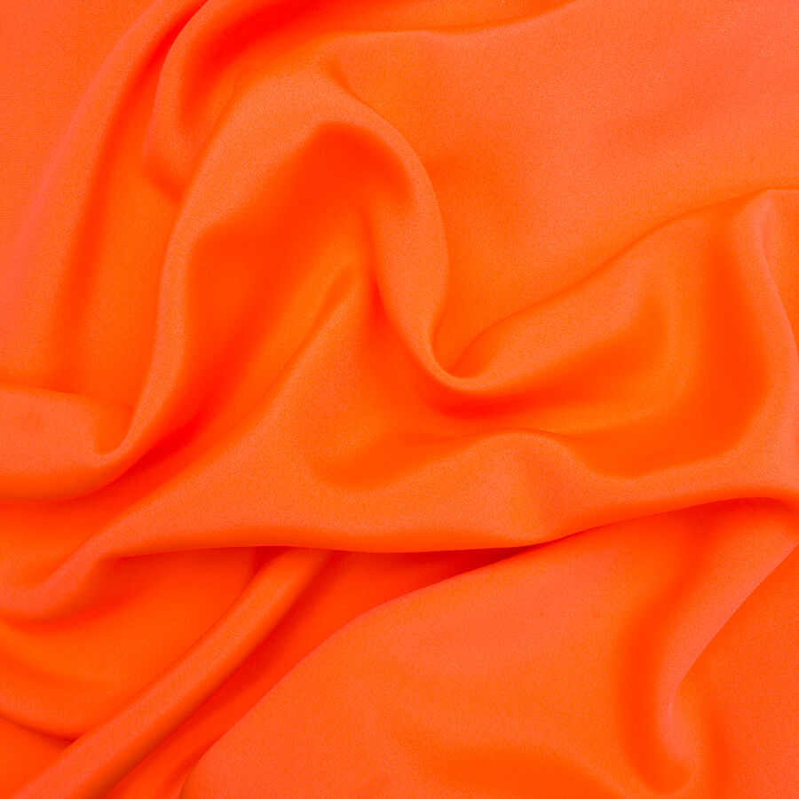 Fluorescent Orange Silk Marocain Crêpe