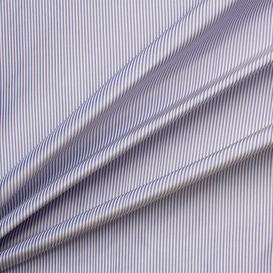 Pale Blue/White Striped Silk Shantung