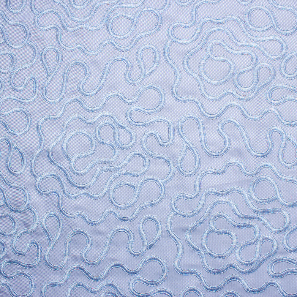 Sky Blue Embroidered Cotton