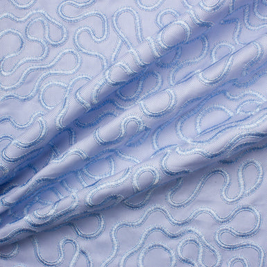 Sky Blue Embroidered Cotton