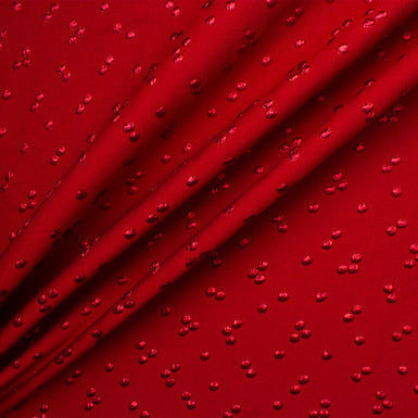 Rich Red Metallic Spot Silk Cloqué (A 2.90m Piece)