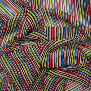 Multi/Bright Striped Silk Georgette