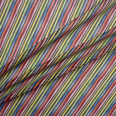 Multi/Bright Striped Silk Georgette