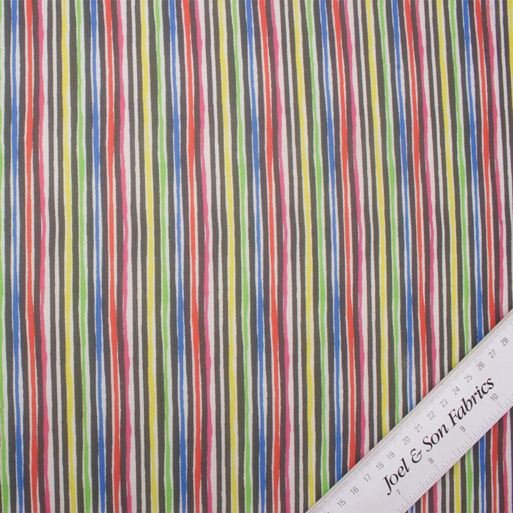 Multi/Bright Striped Silk Georgette