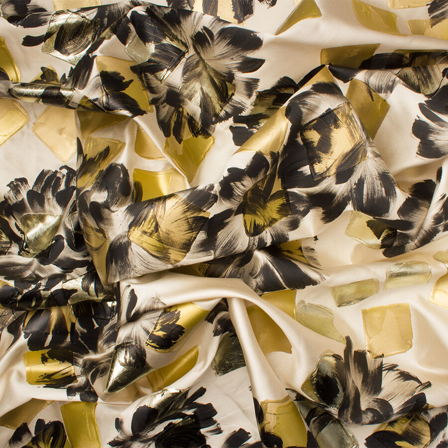 Cream/Metallic Hand Painted Mikado