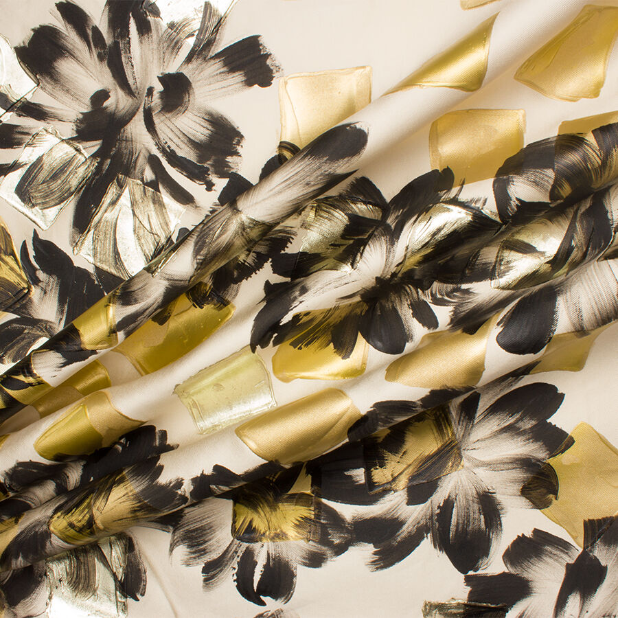 Cream/Metallic Hand Painted Mikado