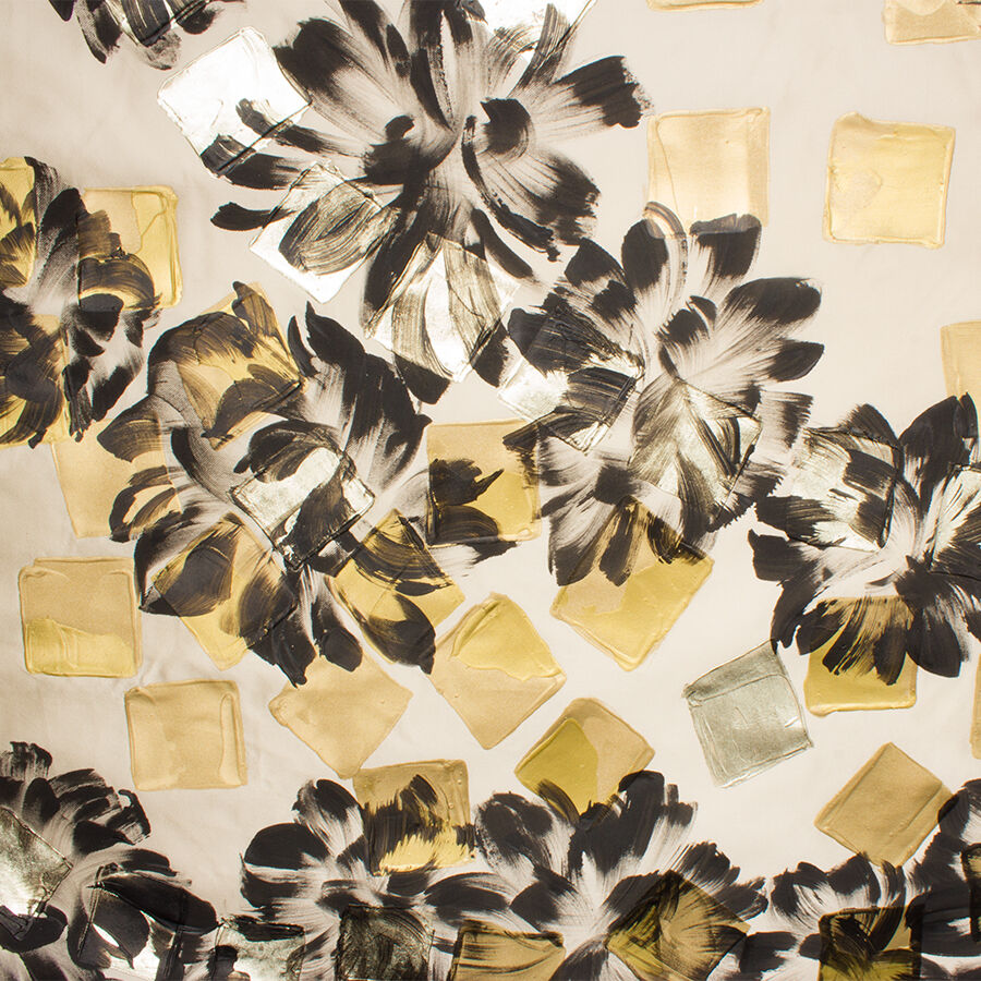 Cream/Metallic Hand Painted Mikado