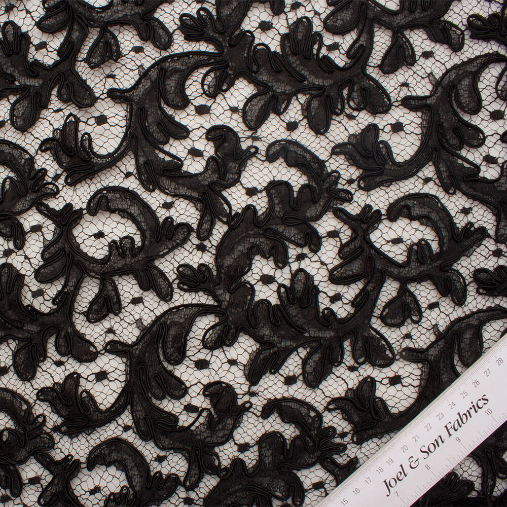 Black Heavy Corded Lace