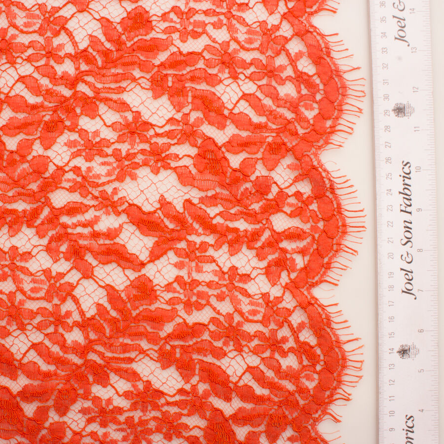 Deep Orange Corded Lace