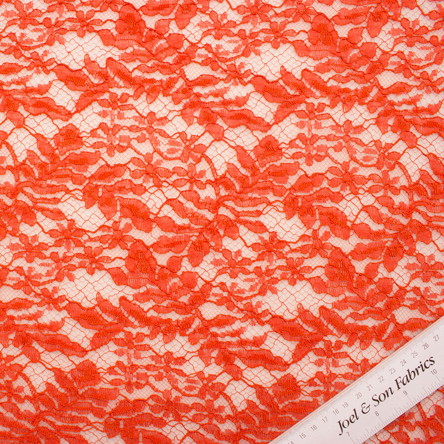 Deep Orange Corded Lace