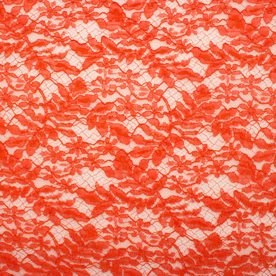 Deep Orange Corded Lace