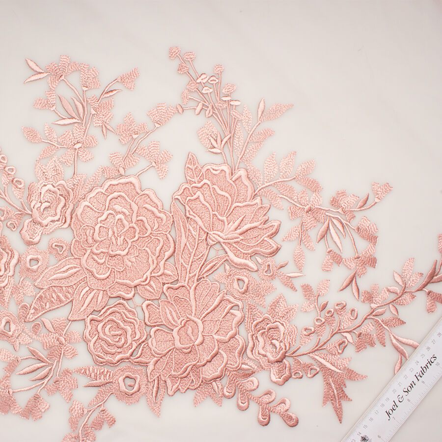 Dusty Pink Embroidered Tulle