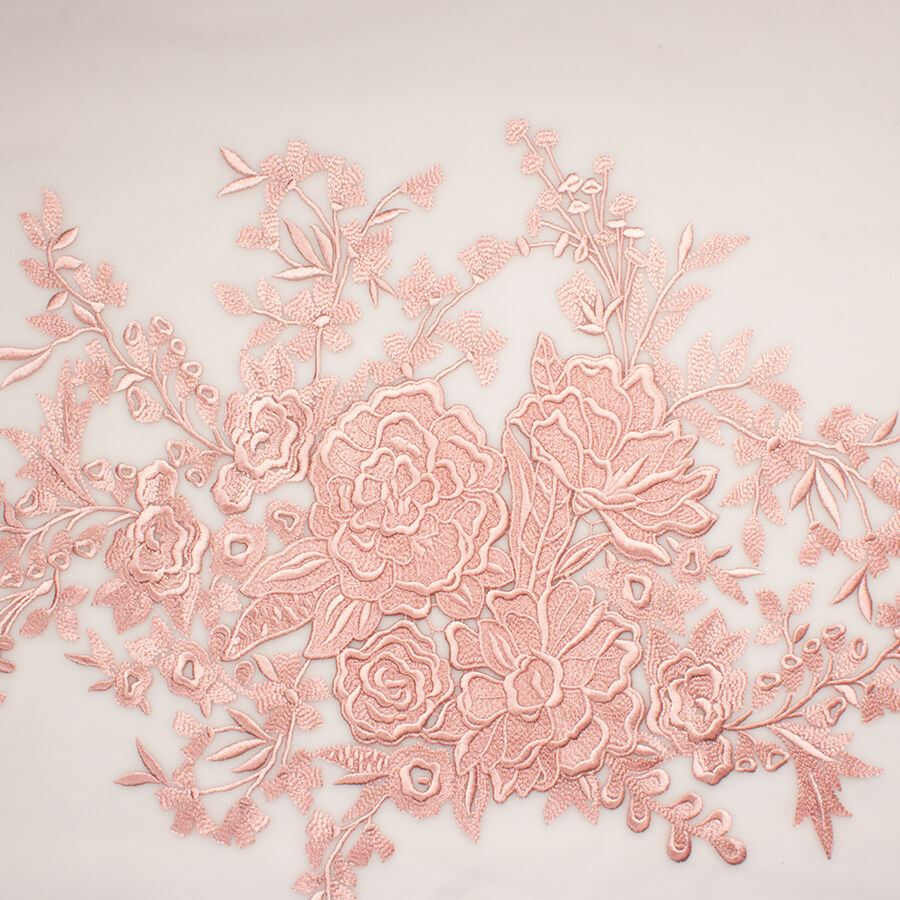Dusty Pink Embroidered Tulle