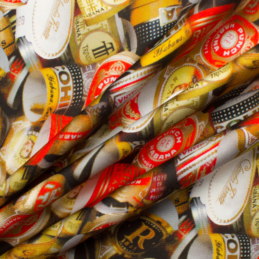 Red 'Labels' Pure Silk Twill