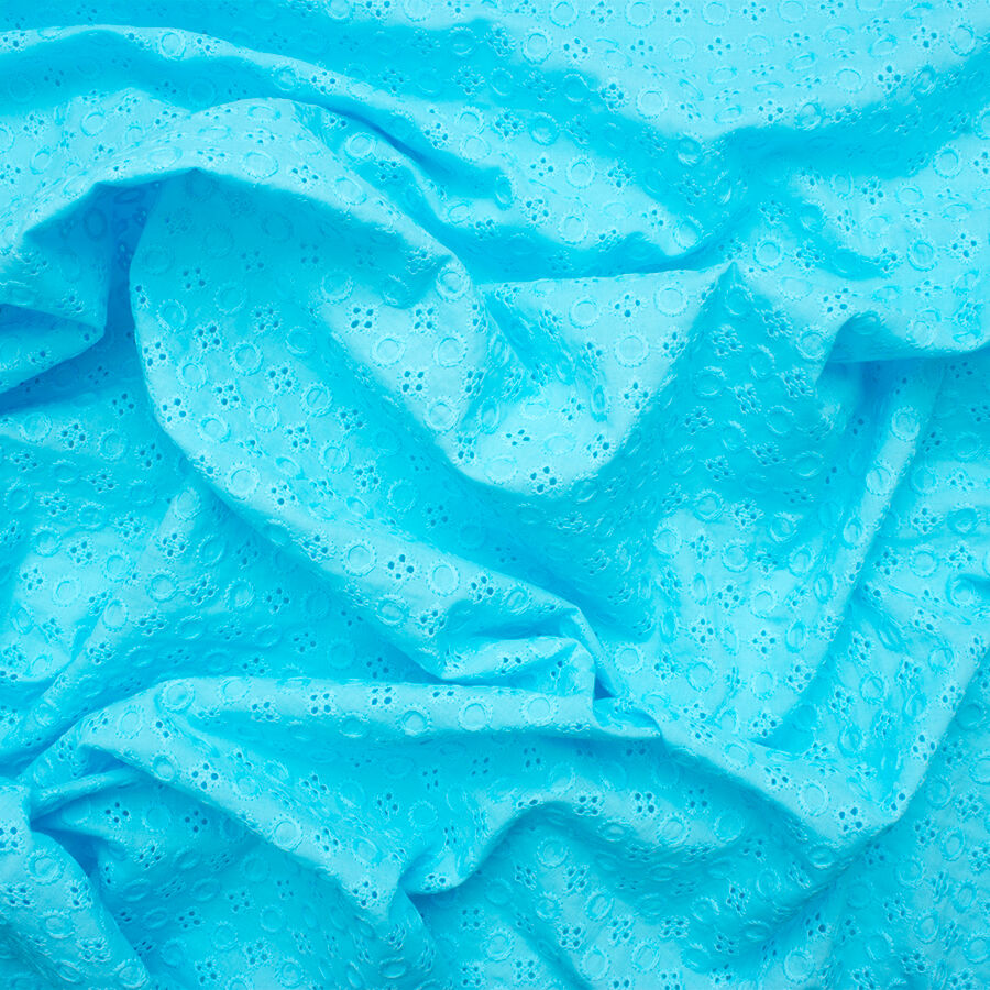 Turquoise Geometric Cotton Embroidery