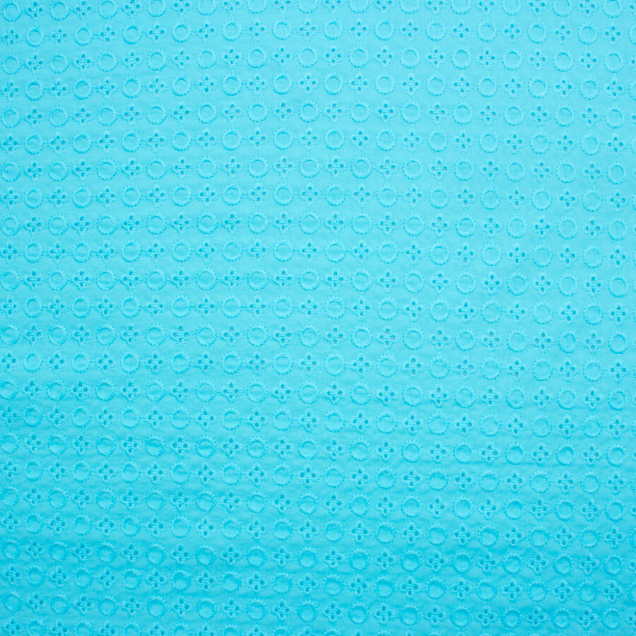 Turquoise Geometric Cotton Embroidery