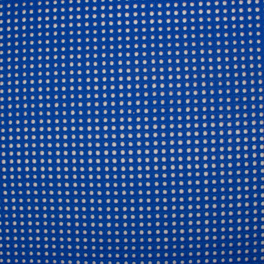 Royal Blue Square Geometric Cotton Embroidery (A 1.80m Piece)
