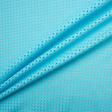 Turquoise Square Geometric Cotton Embroidery