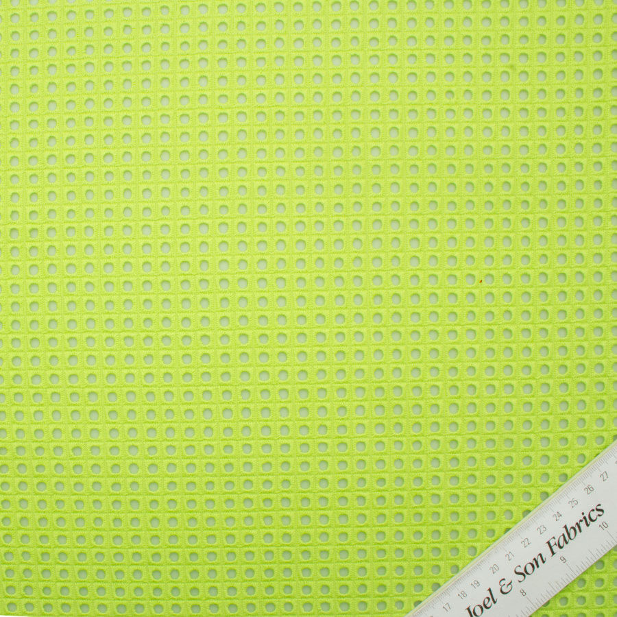 Green Square Geometric Cotton Embroidery