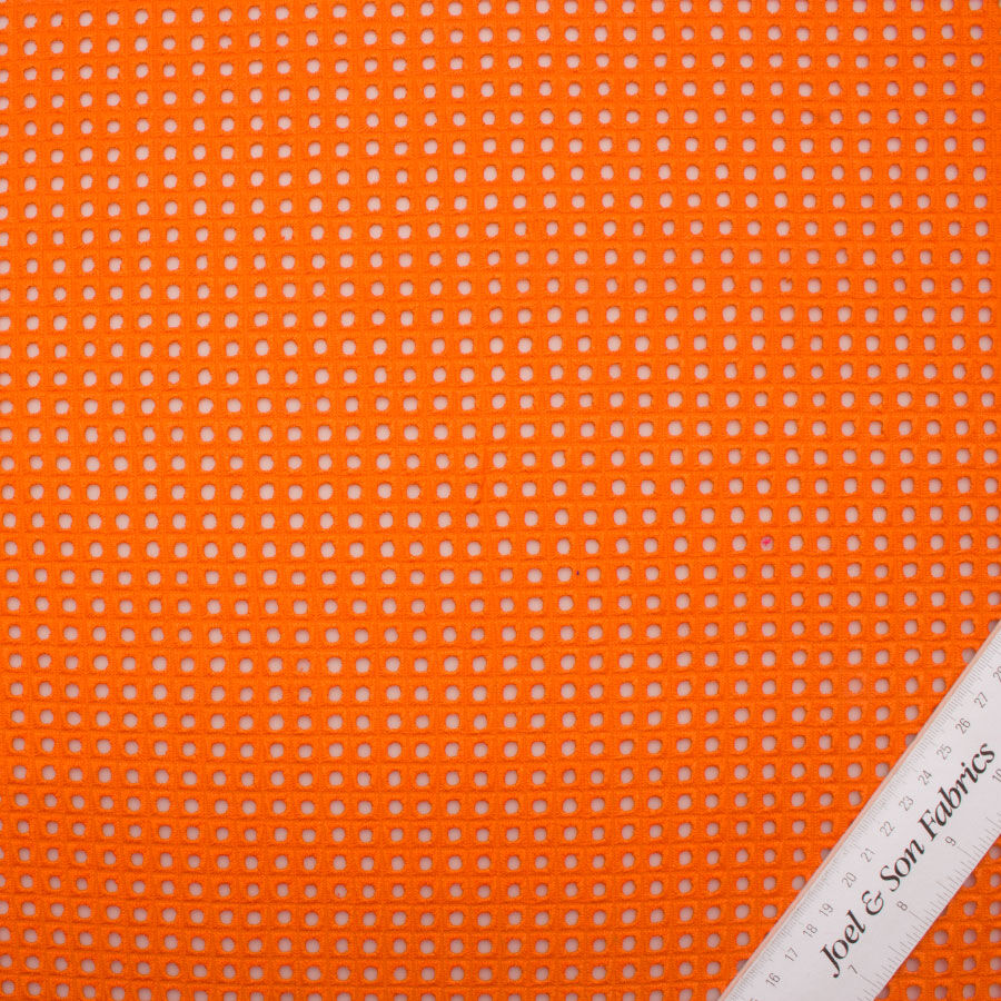 Orange Square Geometric Cotton Embroidery