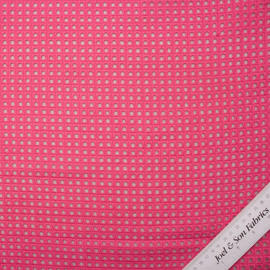 Fuchsia Square Geometric Cotton Embroidery