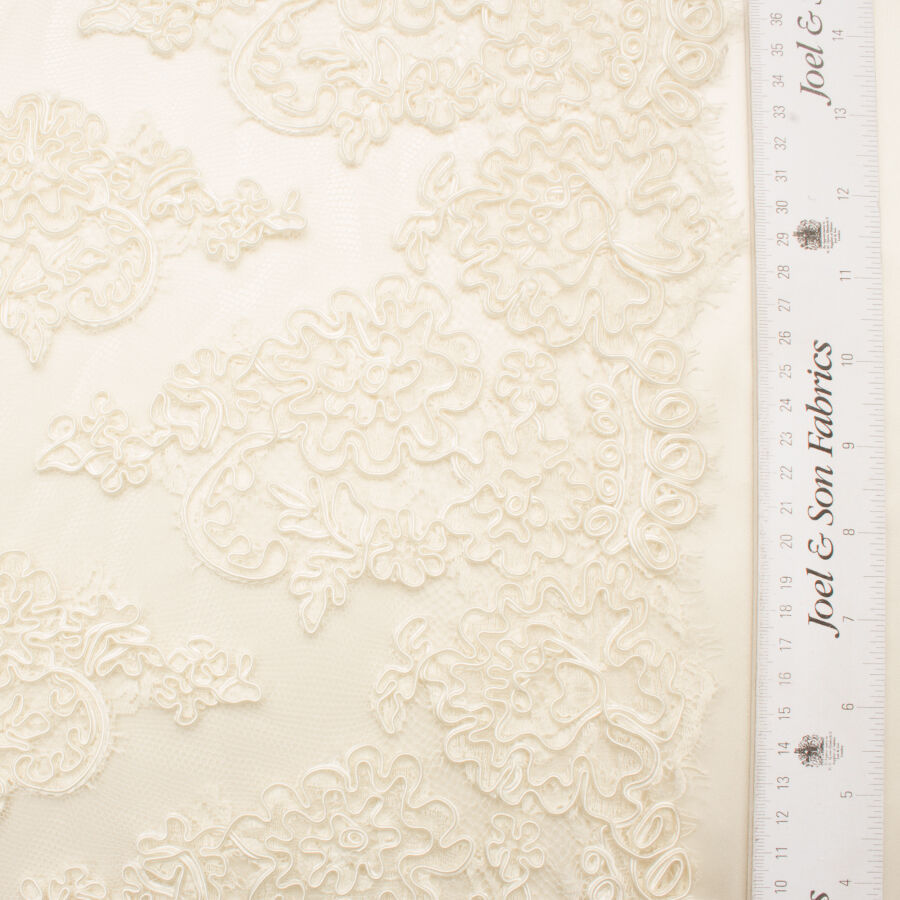 Soft Cream Floral Corded Lace