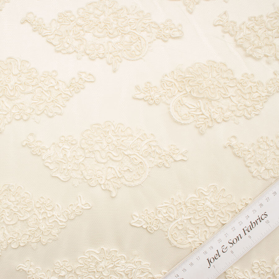 Soft Cream Floral Corded Lace