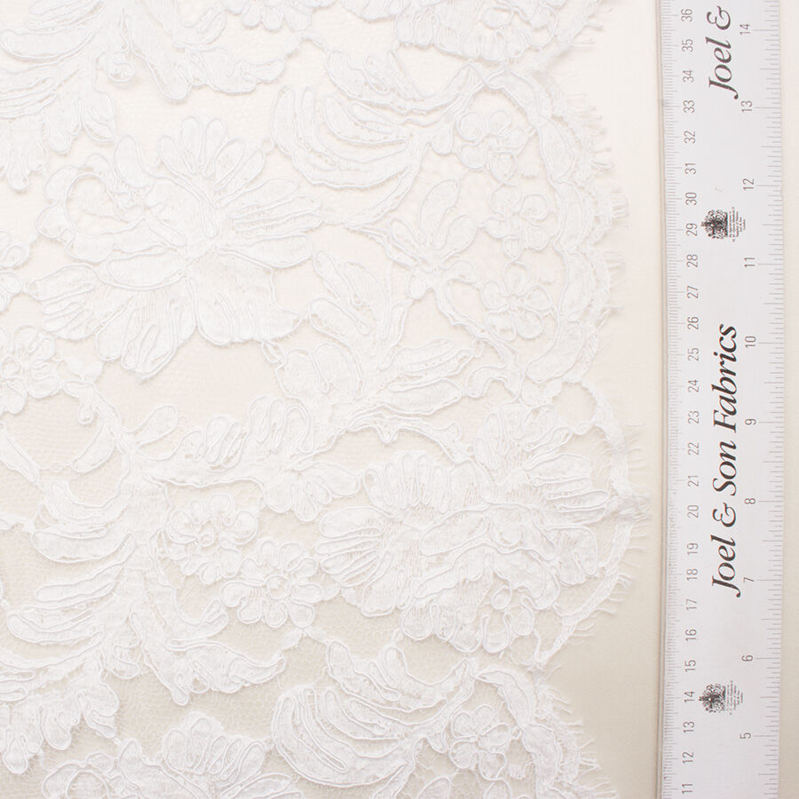 White Floral Corded Lace