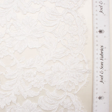 White Floral Corded Lace