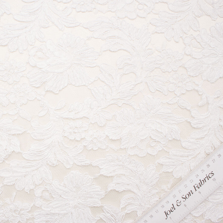 White Floral Corded Lace