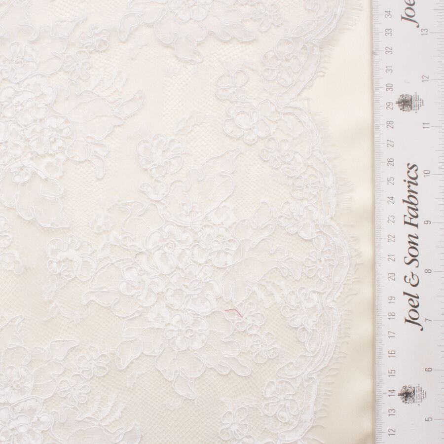 Pure White Floral Corded Lace