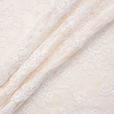 Pure White Floral Corded Lace