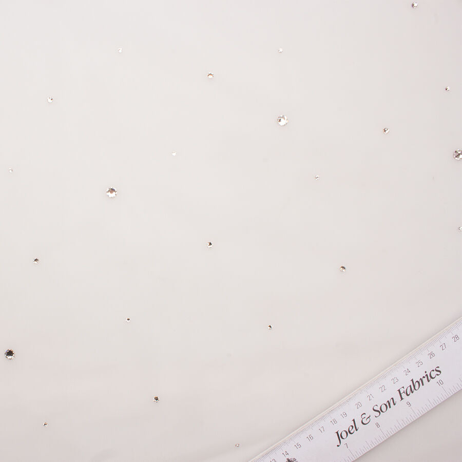 Pale Pink Swarovski Stoned Tulle (A 2.50m Piece)