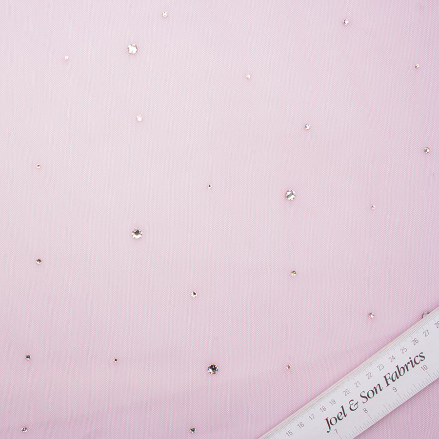 Magenta Swarovski Stone Tulle