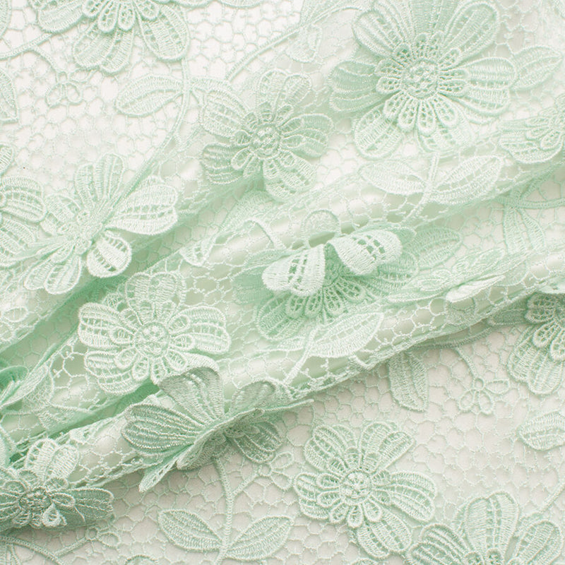 Soft Mint Green Guipure Lace